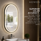 HEMOS BATHROOM MIRROR 800/1000MM ALUMINIUM LED OVAL MIRROR HM-YKO8050,10060