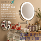 HEMOS 8" LED WALL MOUNT MAKEUP MIRROR 3X MAGNIFY DOUBLE-SIDED 360° SWIVEL FOLDING MIRROR HM-89910-C