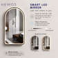 HEMOS BATHROOM MIRROR 800/1000MM ALUMINIUM LED ARCH DOOR MIRROR HM-YKA8050,10060