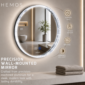 HEMOS BATHROOM MIRROR 600/800MM ACRYLIC LED DIAMOND FRAME MIRROR HM-YKD06,08
