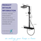HEMOS BATHROOM FAUCET 4 MODE BRASS MIXER EXPOSED MATT GREY SHOWER SETS HM-19146-MG