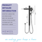 HEMOS BATHROOM FAUCET 3 MODE ALUMINIUM EXPOSED MATT GREY SHOWER SETS HM-26806-MG