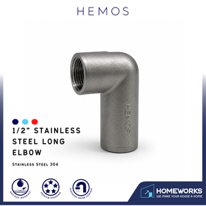 HEMOS SUS304 PIPE FITTING ADAPTOR FEMALE 1/2'' LONG ELBOW FT000123