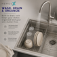 HEMOS SUS304 STEEL 1.0MM THICKNESS VOLCANO EMBOSSED WORKSTATION KITCHEN SINK HM-W6047-MS(EB)