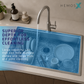 HEMOS SUS304 STEEL 1.0MM THICKNESS VOLCANO EMBOSSED WORKSTATION KITCHEN SINK HM-W6047-MS(EB)