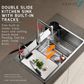 HEMOS SUS304 GRAIN EMBOSSED WORKSTATION KITCHEN SINK HM-WS7546,WS8048