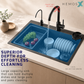 HEMOS SUS304 GRAIN EMBOSSED WORKSTATION KITCHEN SINK HM-WS7546,WS8048