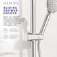 HEMOS SLIDING BAR HOLDER PUSH BUTTON ADJUSTABLE SHOWER RAIL HOLDER BATHROOM HAND SHOWER BRACKET HM-0101