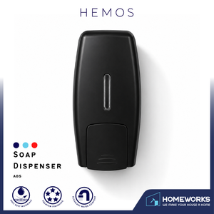 HEMOS ABS SOAP DISPENSER WALL MOUNTED DISPENSER LIQUID HAND WASH PUMP BLACK HM-0242-MB