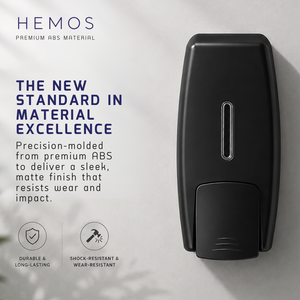 HEMOS ABS SOAP DISPENSER WALL MOUNTED DISPENSER LIQUID HAND WASH PUMP BLACK HM-0242-MB
