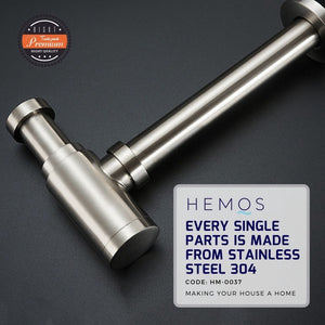 HEMOS BATHROOM FAUCET 32MM 1 1/4'' 304 STAINLESS STEEL BASIN BOTTLE GULLY TRAP HM-0037
