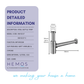 HEMOS BATHROOM FAUCET 32MM 1 1/4'' 304 STAINLESS STEEL BASIN BOTTLE GULLY TRAP HM-0037