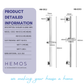 HEMOS BATHROOM FITTING SUS 304 SHOWER ADJUSTABLE BAR GELONGSOR PANCURAN (ROUND/SQUARE) HM-0052,0053