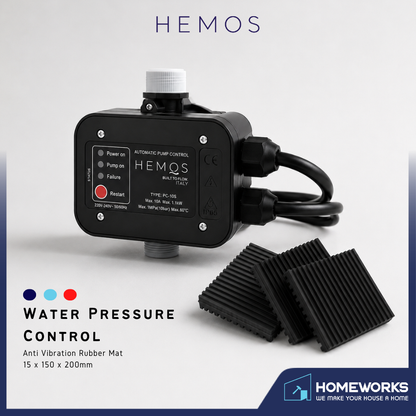 HEMOS WATER PRESSURE CONTROL 15X150X200MM ANTI-VIBRATION & NOISE RUBBER MAT MAT GETAH ANTI-VIBRASI