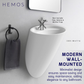 HEMOS BATHROOM CERAMIC WASH BASIN WALL MOUNTED ART BASIN VESSEL SINK PORCELAIN HM-631-W