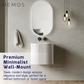 HEMOS BATHROOM CERAMIC WASH BASIN WALL MOUNTED ART BASIN VESSEL SINK PORCELAIN HM-631-W