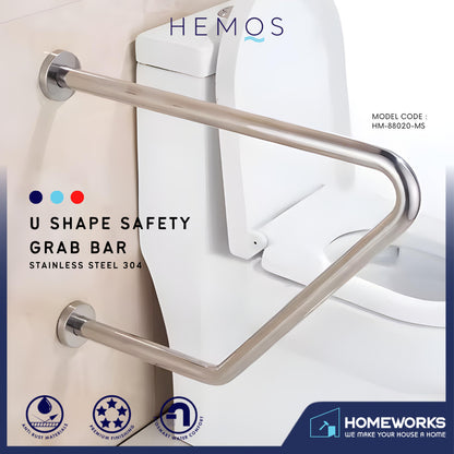 Test HEMOS BATHROOM SUS 304 SAFETY GRIP HANDBAR HANDLE HANDRAIL GRAB BAR PEMEGANG TANDAS HM-88020-MS