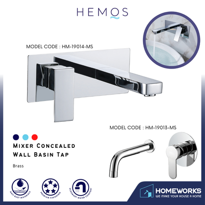 HEMOS BRASS MIXER CONCEALED WALL BASIN TAP HM-19013,19014