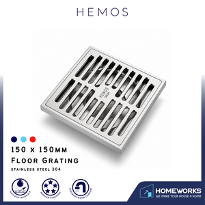 HEMOS SUS304 FLOOR GRATING PENUTUP LUBANG LONGKANG BILIK AIR BATHROOM DRAIN COVER ANTI ODOUR HM-126-MS