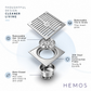 HEMOS SUS304 FLOOR GRATING PENUTUP LUBANG LONGKANG BILIK AIR BATHROOM DRAIN COVER ANTI ODOUR HM-126-MS