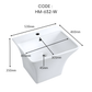 HEMOS BATHROOM CERAMIC WASH BASIN WALL MOUNTED ART BASIN VESSEL SINK PORCELAIN HM-631-W