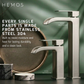 HEMOS BATHROOM FAUCET SUS304 STEEL WATERFALL MIXER BASIN TAP SILVER HM-19142,19143,19144,19145