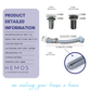 HEMOS PARTS BRASS POP UP WASTE (W/O) PVC FLEXIBLE BOTTLE TRAP & ANTI SMELL FITTING (GRAY) HM-0174-MG