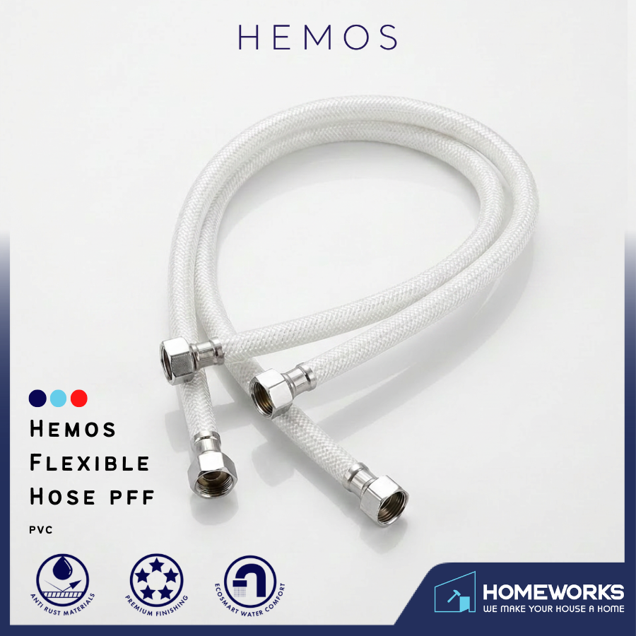 HEMOS BATHROOM PARTS SUS304 PVC HIGH PRESSURE INLET FLEXIBLE HOSE PIPE HM-PFF10-48