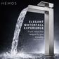 HEMOS BATHROOM FAUCET SUS304 STEEL WATERFALL MIXER BASIN TAP SILVER HM-19142,19143,19144,19145
